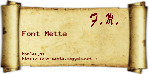 Font Metta névjegykártya